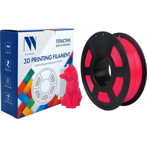 -/ Филамент NVPRINT PLA+ Cherry Red для 3D печати диаметр 1.75мм  длина 330 метров  масса 1 кг