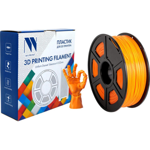-/ Филамент NVPRINT ABS Orange для 3D печати диаметр 1.75мм длина 330 метров масса 1 кг -/ Филамент NVPRINT ABS Orange для 3D печати диаметр 1.75мм длина 330 метров масса 1 кг