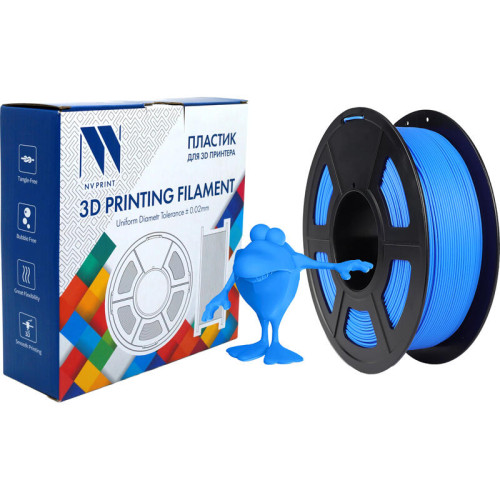 -/ Филамент NVPRINT PLA Matte Blue для 3D печати диаметр 1.75мм  длина 330 метров  масса 1 кг