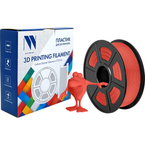 -/ Филамент NVPRINT PLA Matte Red для 3D печати диаметр 1.75мм  длина 330 метров  масса 1 кг