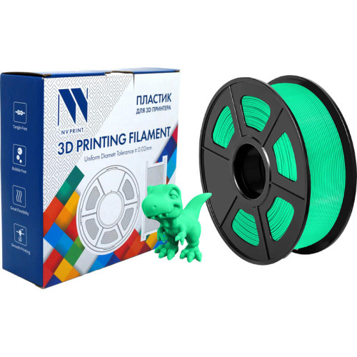 -/ Филамент NVPRINT PLA+ Green для 3D печати диаметр 1.75мм  длина 330 метров  масса 1 кг
