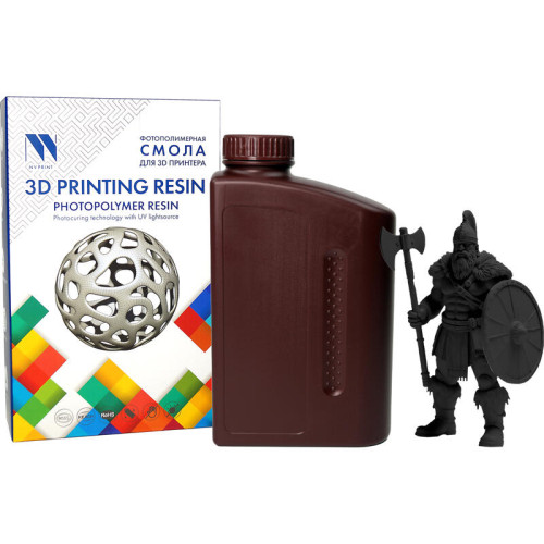 -/ Фотополимерная смола NVPRINT Plant Based Resin Black для 3D печати 1 кг (бут) -/ Фотополимерная смола NVPRINT Plant Based Resin Black для 3D печати 1 кг (бут)