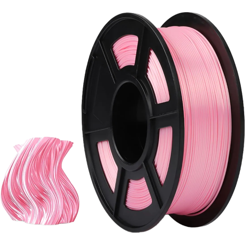 -/ Филамент NVPRINT Silk PLA+ Pink для 3D печати диаметр 1.75мм  длина 330 метров  масса 1 кг