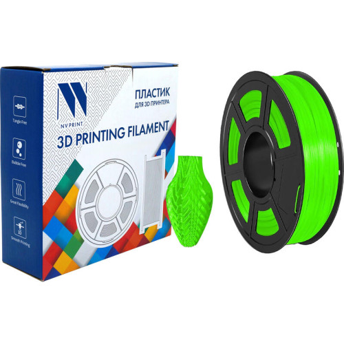 -/ Филамент NVPRINT TPU Trans. Green для 3D печати диаметр 1.75мм  длина 165 метров  масса 0,5 кг