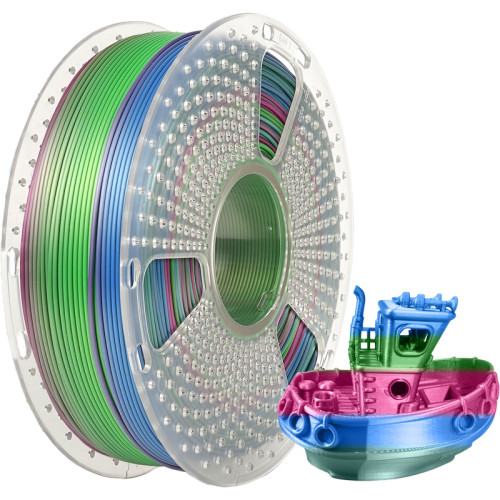 -/ Филамент NVPRINT Silk PLA+ Rainbow 06 для 3D печати диаметр 1.75мм  длина 330 метров  масса 1 кг