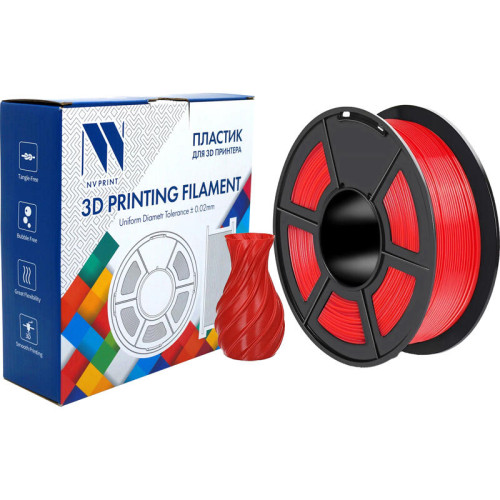 -/ Филамент NVPRINT PETG Red для 3D печати диаметр 1.75мм  длина 330 метров  масса 1 кг