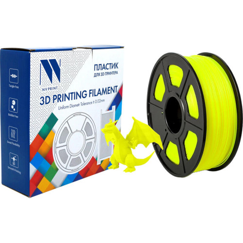 -/ Филамент NVPRINT ABS Yellow для 3D печати диаметр 1.75мм  длина 330 метров  масса 1 кг