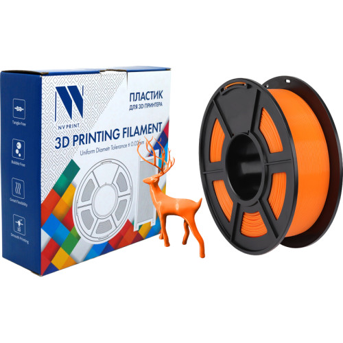 -/ Филамент NVPRINT PLA  Orange для 3D печати диаметр 1.75мм  длина 330 метров  масса 1 кг