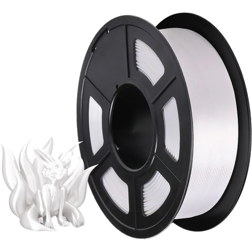 -/ Филамент NVPRINT Silk PLA+ White для 3D печати диаметр 1.75мм  длина 330 метров  масса 1 кг