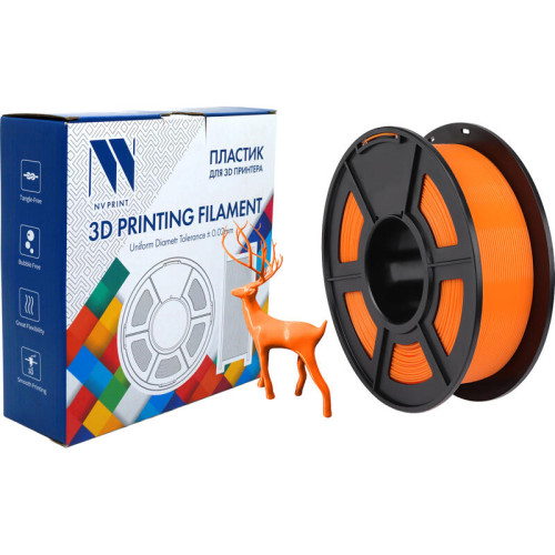 -/ Филамент NVPRINT PLA+ Orange для 3D печати диаметр 1.75мм  длина 330 метров  масса 1 кг