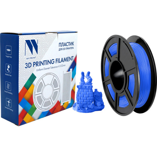 -/ Филамент NVPRINT TPU Blue для 3D печати диаметр 1.75мм  длина 165 метров  масса 0,5 кг