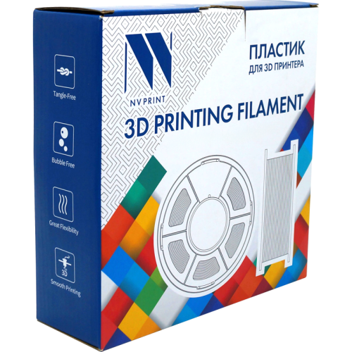 -/ Филамент NVPRINT TPU Trans. для 3D печати диаметр 1.75мм  длина 165 метров  масса 0,5 кг