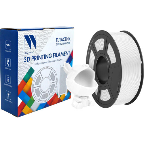 -/ Филамент NVPRINT PLA Meta White для 3D печати диаметр 1.75мм длина 330 метров масса 1 кг -/ Филамент NVPRINT PLA Meta White для 3D печати диаметр 1.75мм длина 330 метров масса 1 кг