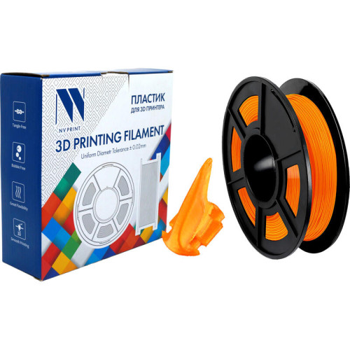 -/ Филамент NVPRINT TPU Orange для 3D печати диаметр 1.75мм  длина 165 метров  масса 0,5 кг