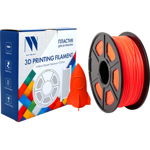 -/ Филамент NVPRINT PLA Noctilucent (Glow In the Dark) Red для 3D печати диаметр 1.75мм  длина 330 метров  масса 1 кг