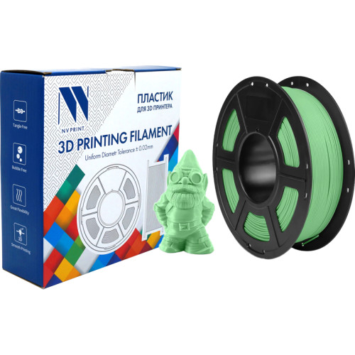 -/ Филамент NVPRINT PLA Meta Apple Green для 3D печати диаметр 1.75мм  длина 330 метров  масса 1 кг
