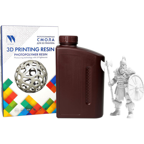 -/ Фотополимерная смола NVPRINT Toughness Resin White для 3D печати 1 кг (бут) -/ Фотополимерная смола NVPRINT Toughness Resin White для 3D печати 1 кг (бут)