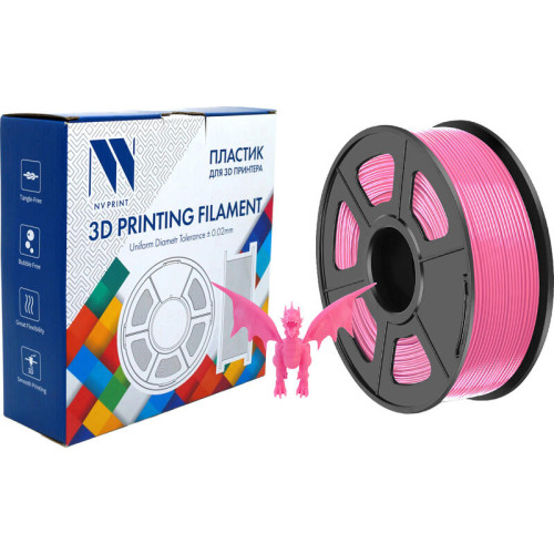 -/ Филамент NVPRINT PETG Pink для 3D печати диаметр 1.75мм  длина 330 метров  масса 1 кг