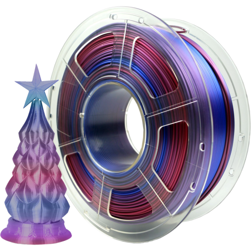 -/ Филамент NVPRINT Silk PLA+ Rainbow 02 для 3D печати диаметр 1.75мм  длина 330 метров  масса 1 кг