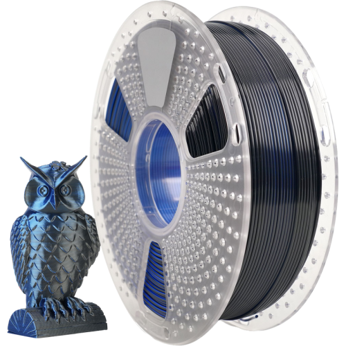 -/ Филамент NVPRINT Silk PLA+  Black/Blue  для 3D печати диаметр 1.75мм  длина 330 метров  масса 1 кг