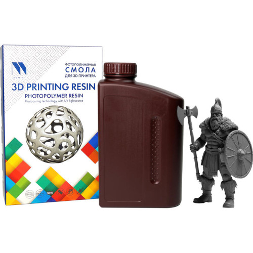-/ Фотополимерная смола NVPRINT High Temp Resin Black для 3D печати 1 кг (бут) -/ Фотополимерная смола NVPRINT High Temp Resin Black для 3D печати 1 кг (бут)