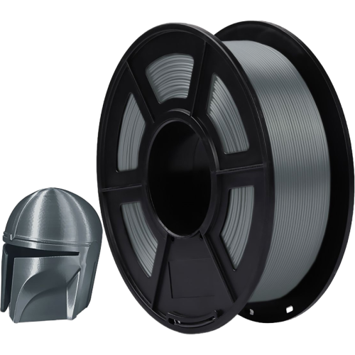 -/ Филамент NVPRINT Silk PLA+ Grey для 3D печати диаметр 1.75мм  длина 330 метров  масса 1 кг