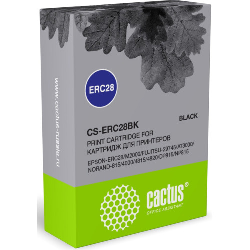 -/ Картридж матричный Cactus CS-ERC28BK ERC28-BK черный для Epson ERC28/M2000/FUJITSU-29745/AT3000/NORAND-815/4000/4815/4820/DP815/NP815