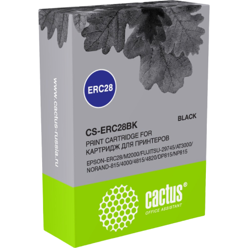 -/ Картридж матричный Cactus CS-ERC28BK ERC28-BK черный для Epson ERC28/M2000/FUJITSU-29745/AT3000/NORAND-815/4000/4815/4820/DP815/NP815