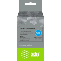 Картридж ленточный Cactus CS-M21-500595GN белый на зеленом 12.7x6.4 для Brady BMP21-PLUS, BMP21-LAB
