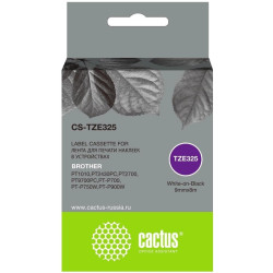 Картридж ленточный Cactus CS-TZE325 TZE-325 белый на черном 9x8 для Brother 1010/1280/1280VP/2700VP
