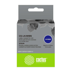 Картридж ленточный Cactus CS-LK4WBN LK-4WBN черный на белом 12x9 для Epson LW300/LW400/LW700/LW600P/LW1000P/K400/Z700/Z900