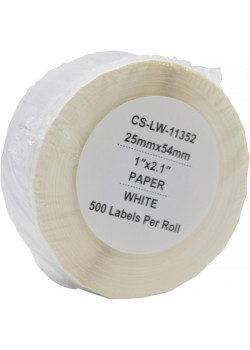 -/ Этикетки Cactus CS-LW-11352 сег.:54x25мм черный белый 500шт/рул Dymo Label Writer 450/4XL