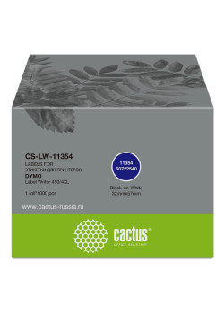 -/ Этикетки Cactus CS-LW-11354 сег.:57x32мм черный белый 1000шт/рул Dymo Label Writer 450/4XL