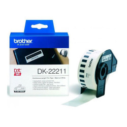 Картридж ленточный Brother DK22211 черный на белом 29x15.2 белый для Brother QL-570