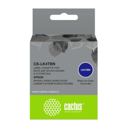Картридж ленточный Cactus CS-LK4TBN LK-4TBN черный на прозрачном 12x9 для Epson LW300/LW400/LW700/LW600P/LW1000P/K400/Z700/Z900