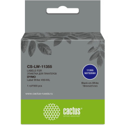 -/ Этикетки Cactus CS-LW-11355 сег.:51x19мм черный белый 500шт/рул Dymo Label Writer 450/4XL