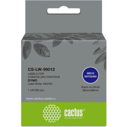 -/ Этикетки Cactus CS-LW-99012 сег.:89x36мм черный белый 260шт/рул Dymo Label Writer 450/4XL