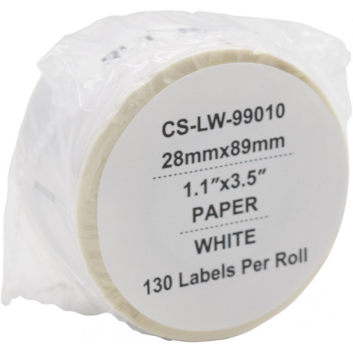 -/ Этикетки Cactus CS-LW-99010 сег.:89x28мм черный белый 130шт/рул Dymo Label Writer 450/4XL
