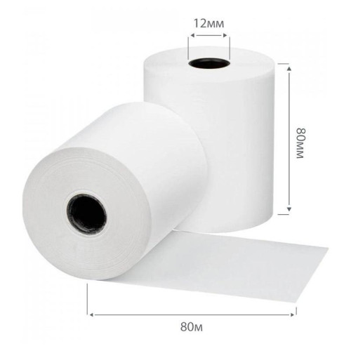 Лента чековая Cactus CS-RT80-80 80мм 80м 12mm термобумага (80)