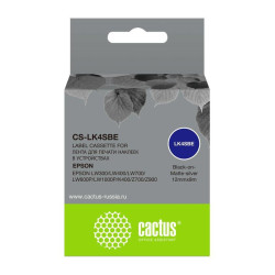 Картридж ленточный Cactus CS-LK4SBE LK-4SBE черный на сереб.мат. 12x9 для Epson LW300/LW400/LW700/LW600P/LW1000P/K400/Z700/Z900