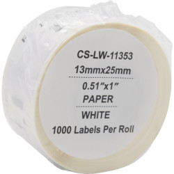 -/ Этикетки Cactus CS-LW-11353 сег.:25x13мм черный белый 1000шт/рул Dymo Label Writer 450/4XL