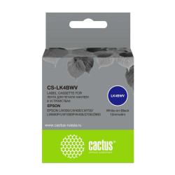 Картридж ленточный Cactus CS-LK4BWV LK-4BWV белый на черном 12x9 для Epson LW300/LW400/LW700/LW600P/LW1000P/K400/Z700/Z900
