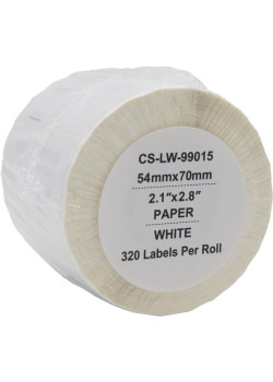 -/ Этикетки Cactus CS-LW-99015 сег.:70x54мм черный белый 320шт/рул Dymo Label Writer 450/4XL