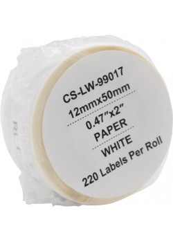 -/ Этикетки Cactus CS-LW-99017 сег.:50x12мм черный белый 220шт/рул Dymo Label Writer 450/4XL