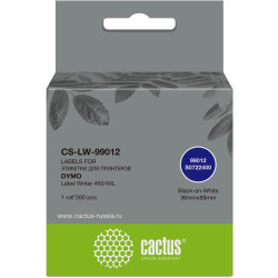 -/ Этикетки Cactus CS-LW-99012 сег.:89x36мм черный белый 260шт/рул Dymo Label Writer 450/4XL