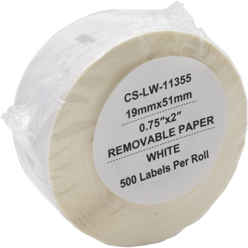 -/ Этикетки Cactus CS-LW-11355 сег.:51x19мм черный белый 500шт/рул Dymo Label Writer 450/4XL