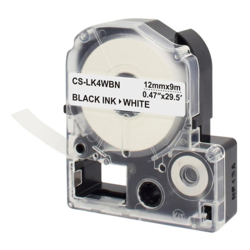 Картридж ленточный Cactus CS-LK4WBN LK-4WBN черный на белом 12x9 для Epson LW300/LW400/LW700/LW600P/LW1000P/K400/Z700/Z900