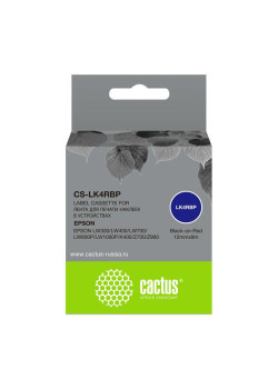 Картридж ленточный Cactus CS-LK4RBP LK-4RBP черный на красном 12x9 для Epson LW300/LW400/LW700/LW600P/LW1000P/K400/Z700/Z900