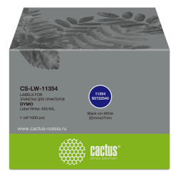 -/ Этикетки Cactus CS-LW-11354 сег.:57x32мм черный белый 1000шт/рул Dymo Label Writer 450/4XL