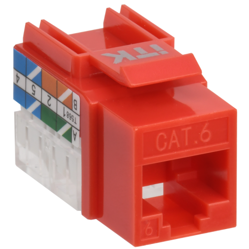 ITK Модуль Keystone Jack кат.6 UTP 110 IDC 90град красный